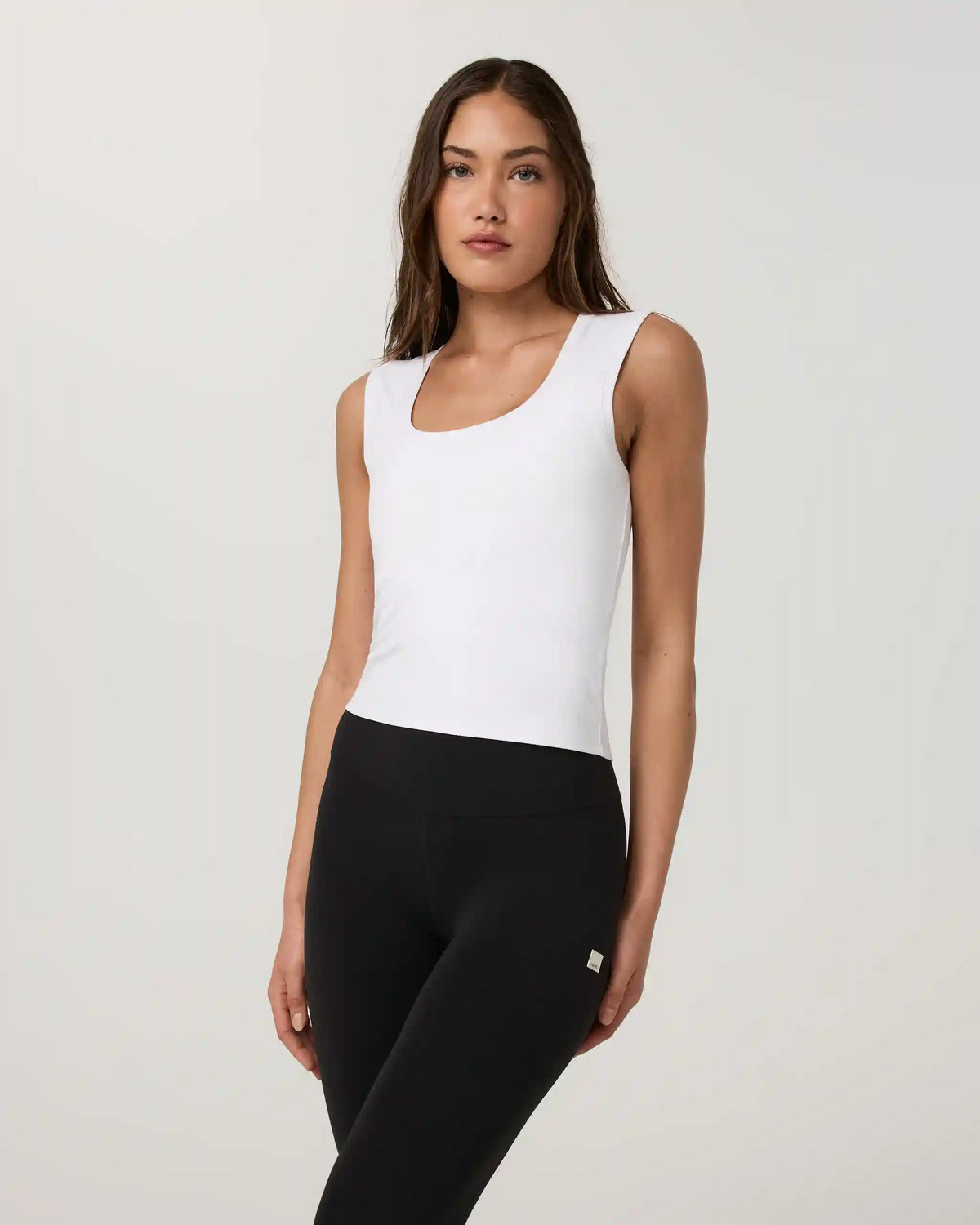 Halo Essential Scoop Tank | White Tonal