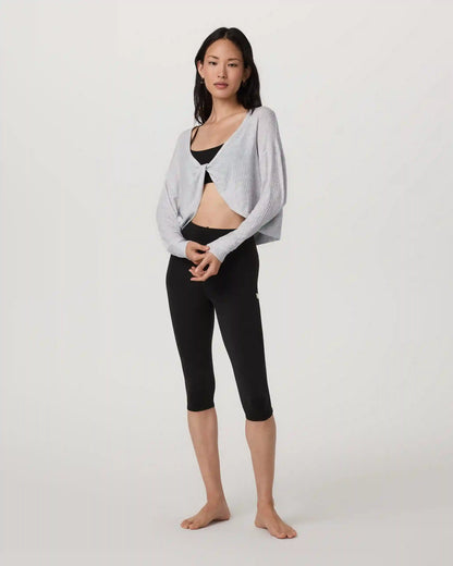 Long Sleeve Twist Top | Light Heather Grey