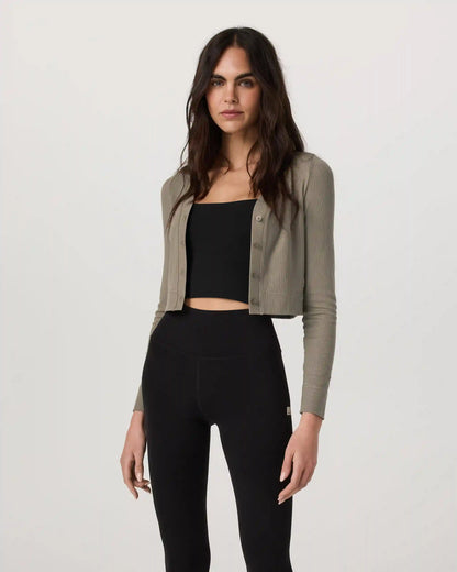 Long Sleeve Pose Mini Cardigan | Taupe