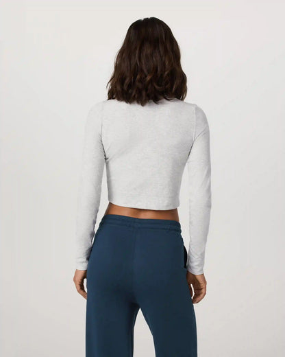 Long Sleeve Pose Mini Cardigan | White Heather Grey