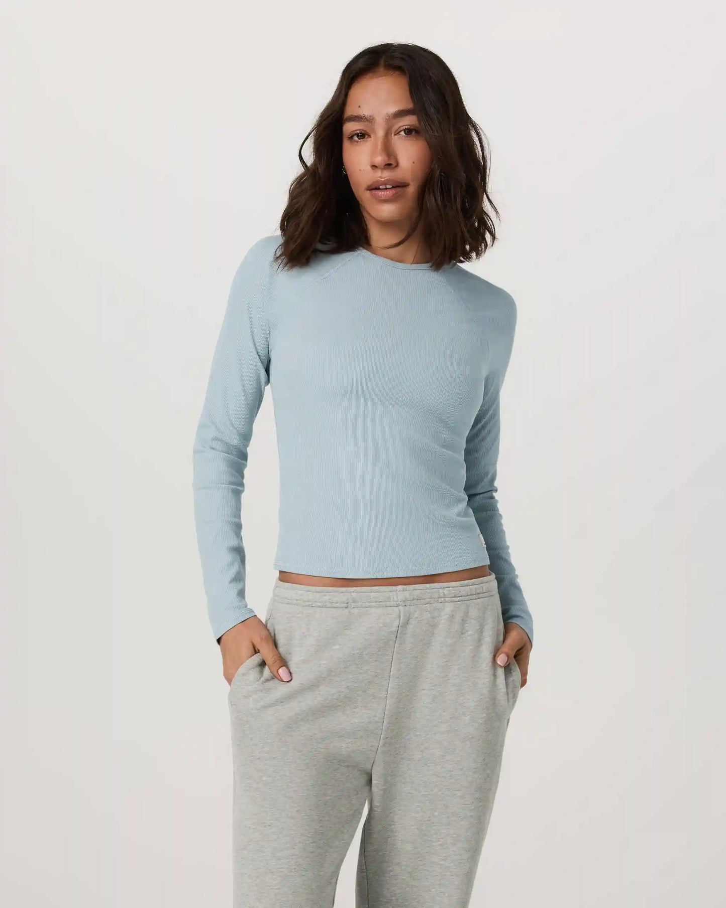 Long Sleeve Pose Crew | Blue Haze