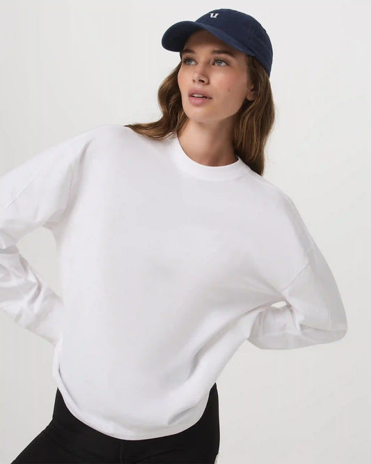 Long Sleeve Heavyweight Cotton Tee | White