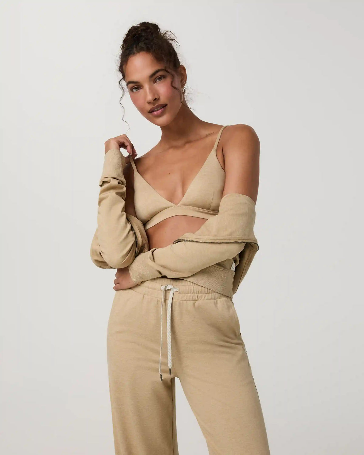 Halo Triangle Bra | Khaki Heather