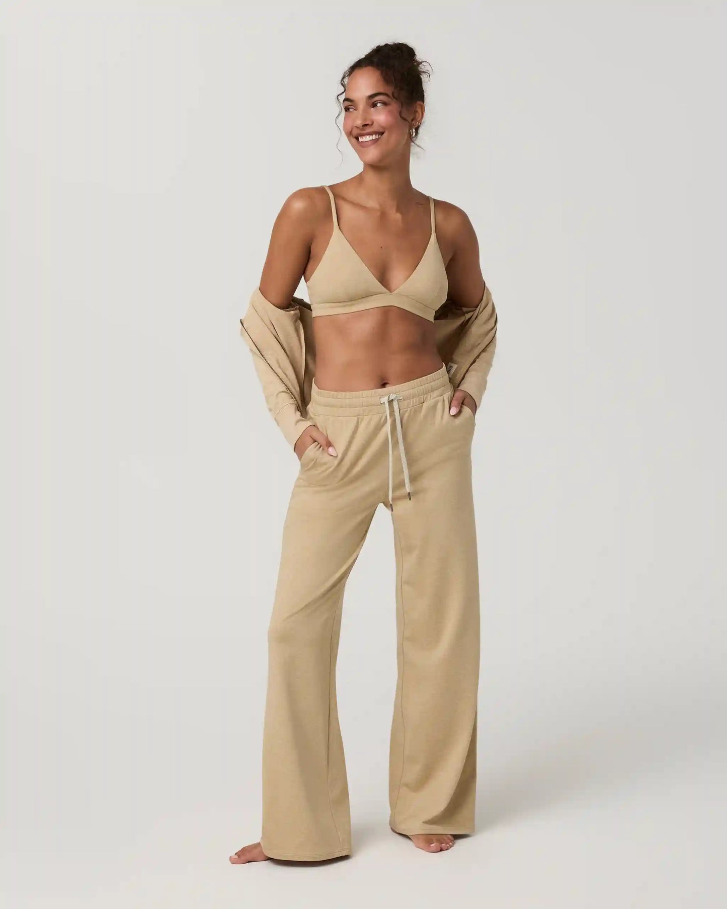 Halo Triangle Bra | Khaki Heather