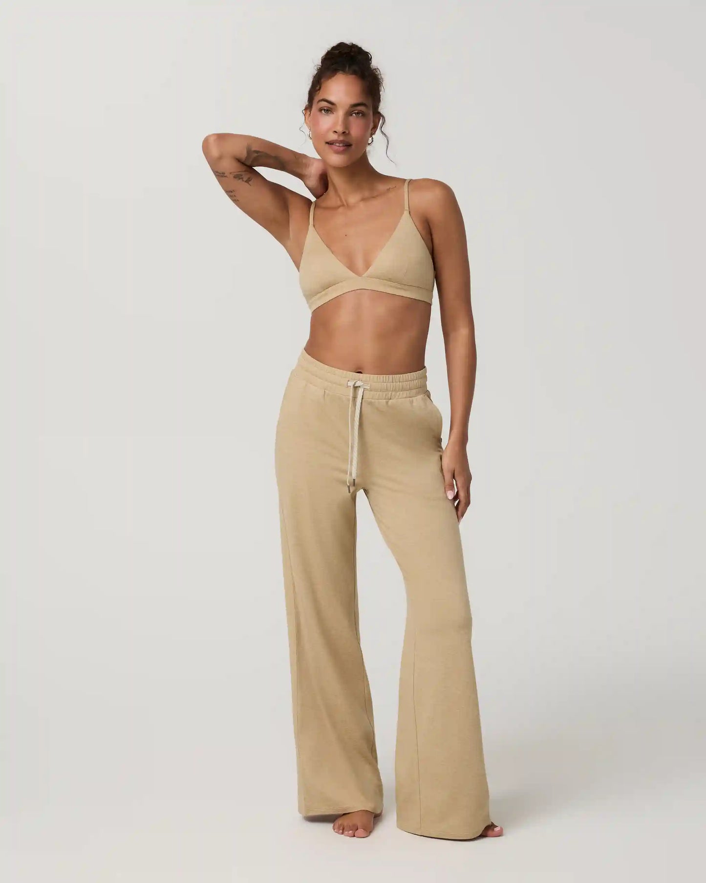 Halo Triangle Bra | Khaki Heather