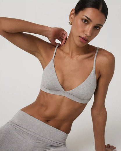 Halo Triangle Bra | Pale Grey Heather