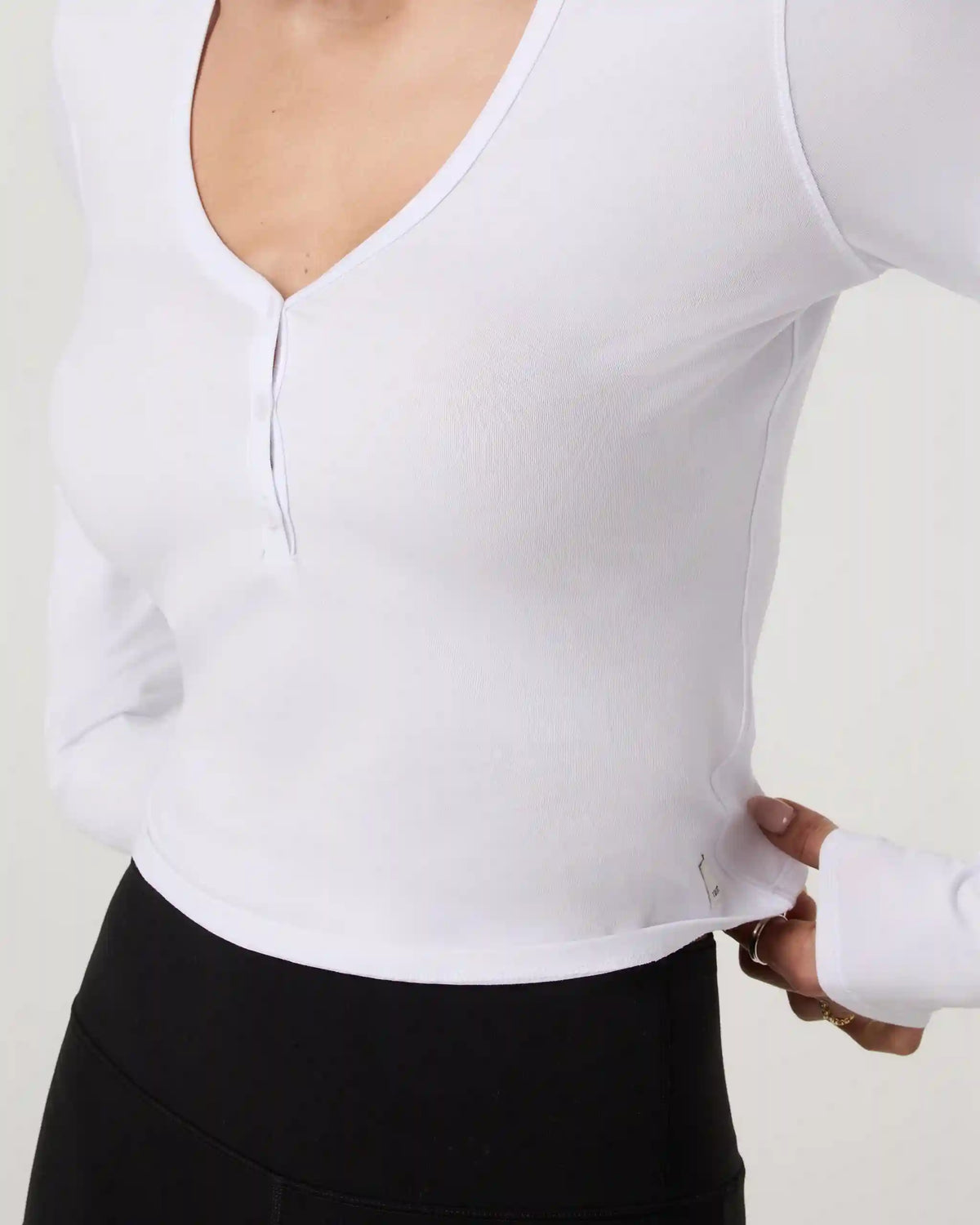 Long Sleeve Tuvalu Henley | White