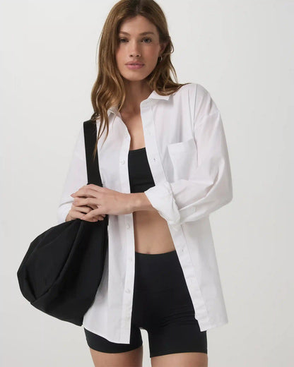 Long Sleeve Kensington Relaxed Button Down | White