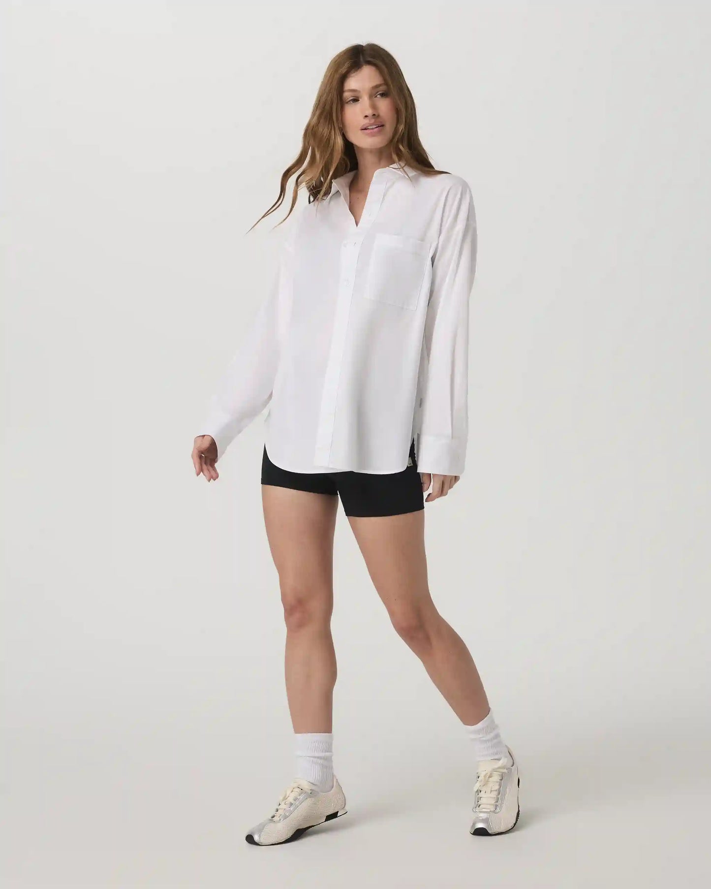 Long Sleeve Kensington Relaxed Button Down | White