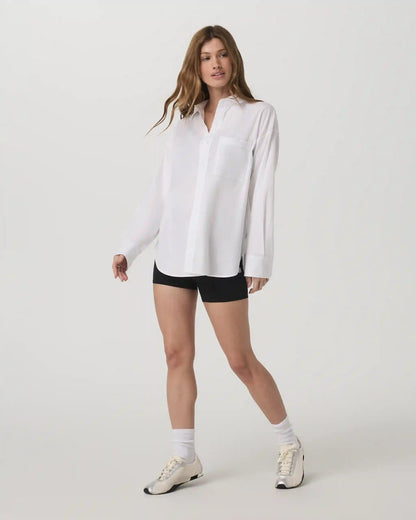 Long Sleeve Kensington Relaxed Button Down | White