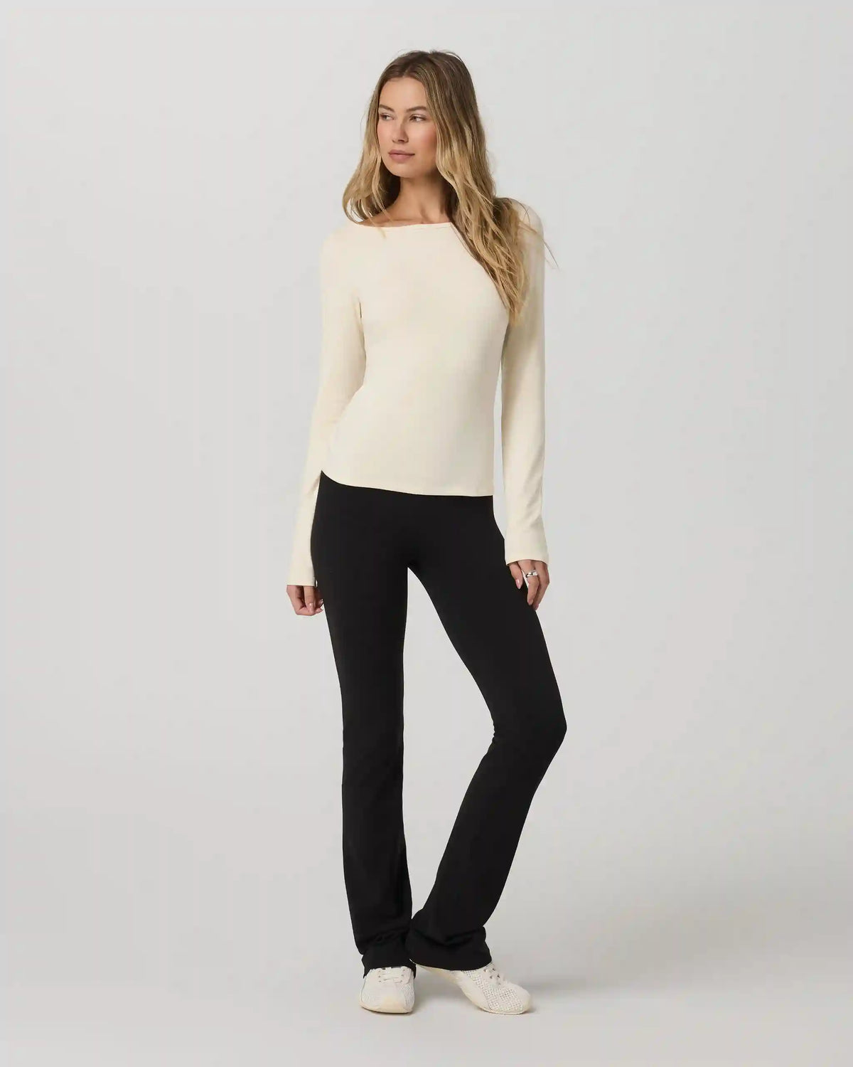 Long Sleeve Tuvalu Boat Neck | Bone