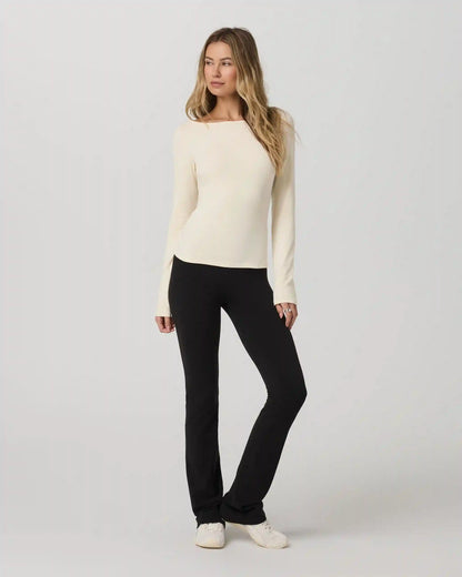 Long Sleeve Tuvalu Boat Neck | Bone