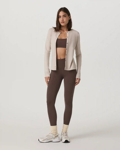 Long Sleeve Halo Snap Cardigan | Ecru Heather