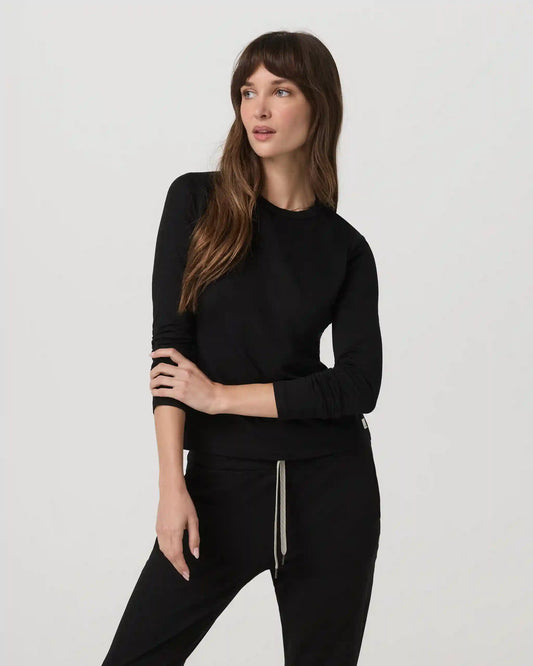 Long Sleeve Halo Essential Crew Tee | Black Heather