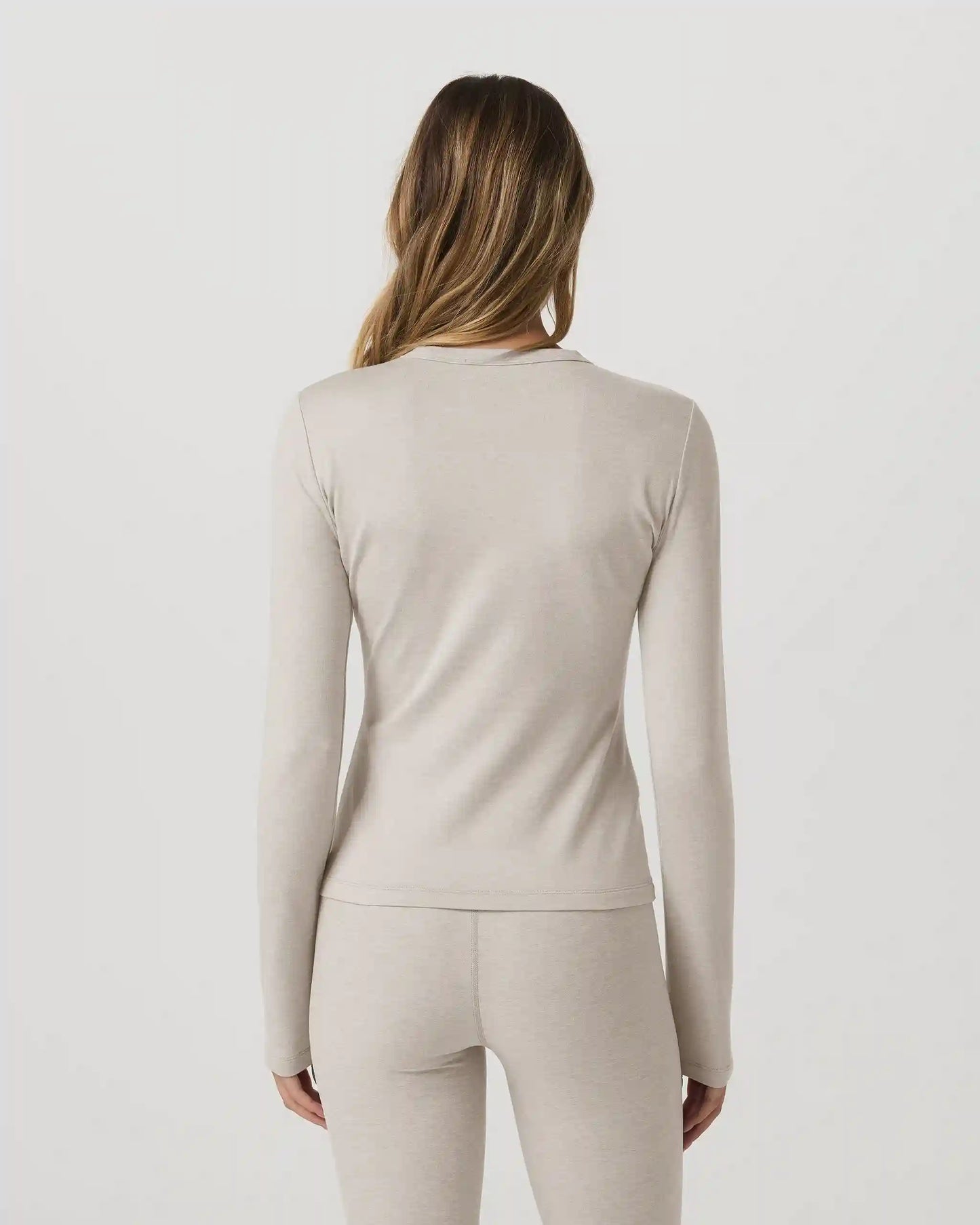 Long Sleeve Halo Essential Crew Tee | Ecru Heather