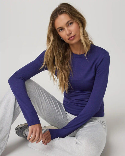 Long Sleeve Halo Essential Crew Tee | Stellar Sky Heather