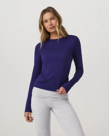 Long Sleeve Halo Essential Crew Tee | Stellar Sky Heather