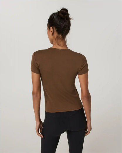 Everyday Cotton Stretch Fitted Tee | Bourbon