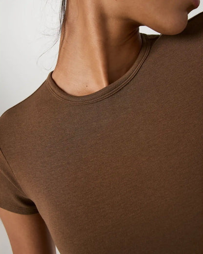 Everyday Cotton Stretch Fitted Tee | Bourbon