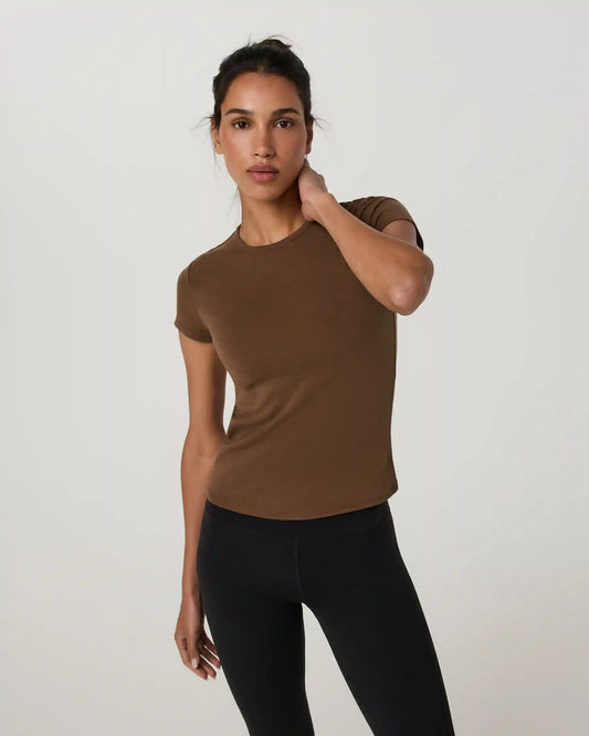Everyday Cotton Stretch Fitted Tee | Bourbon