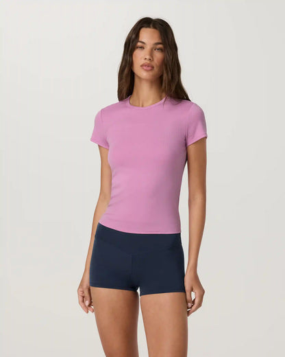 Everyday Cotton Stretch Fitted Tee | Light Bloom