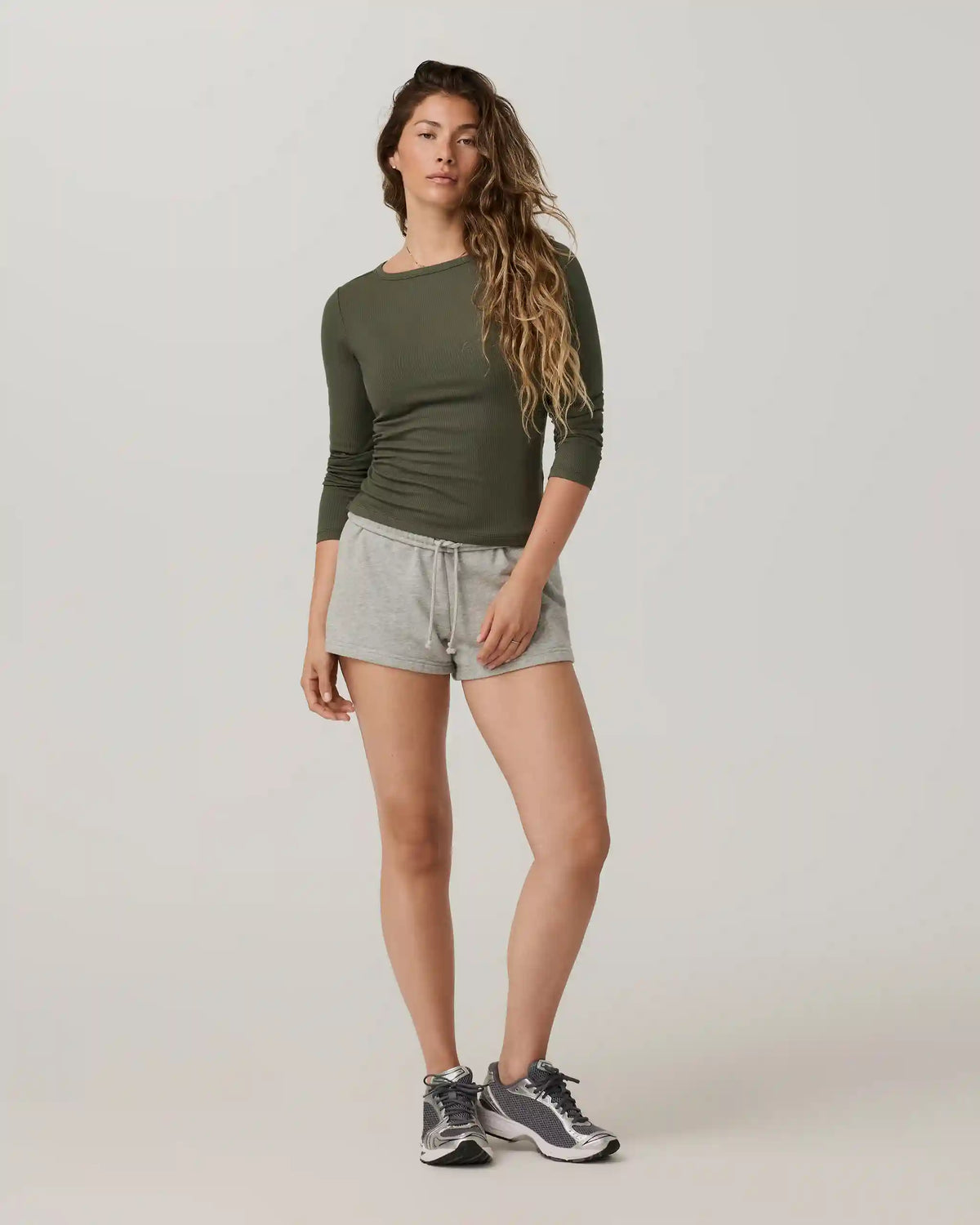 Long Sleeve Pose Subtle Scoop | Army