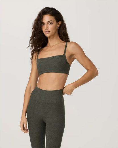 Elevation Square Neck Bra | Army Heather