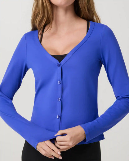 Long Sleeve Halo V-Neck Cardigan | Electric Blue