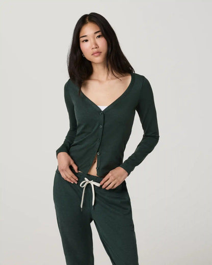 Long Sleeve Halo V-Neck Cardigan | Hemlock Heather
