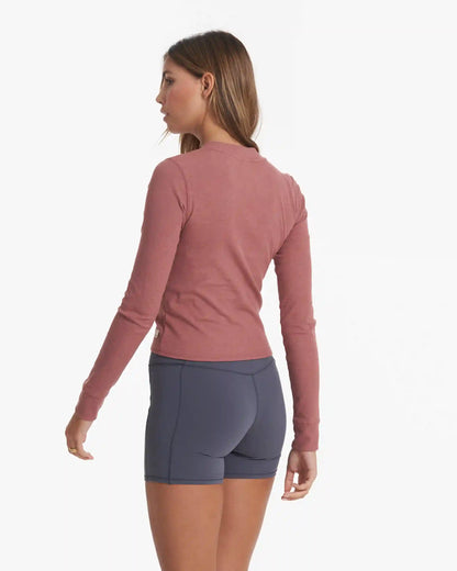 Long-Sleeve Pose Fitted Tee | Rosewood Heather
