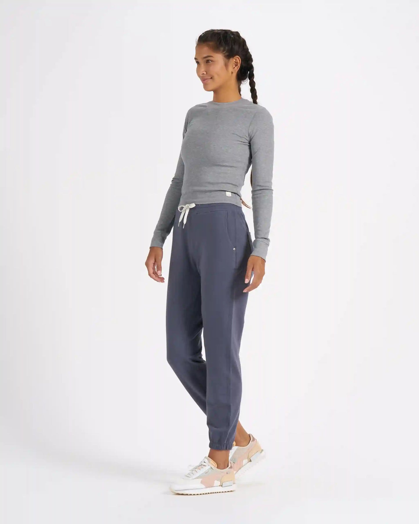 Long-Sleeve Pose Fitted Tee | Medium Heather Grey