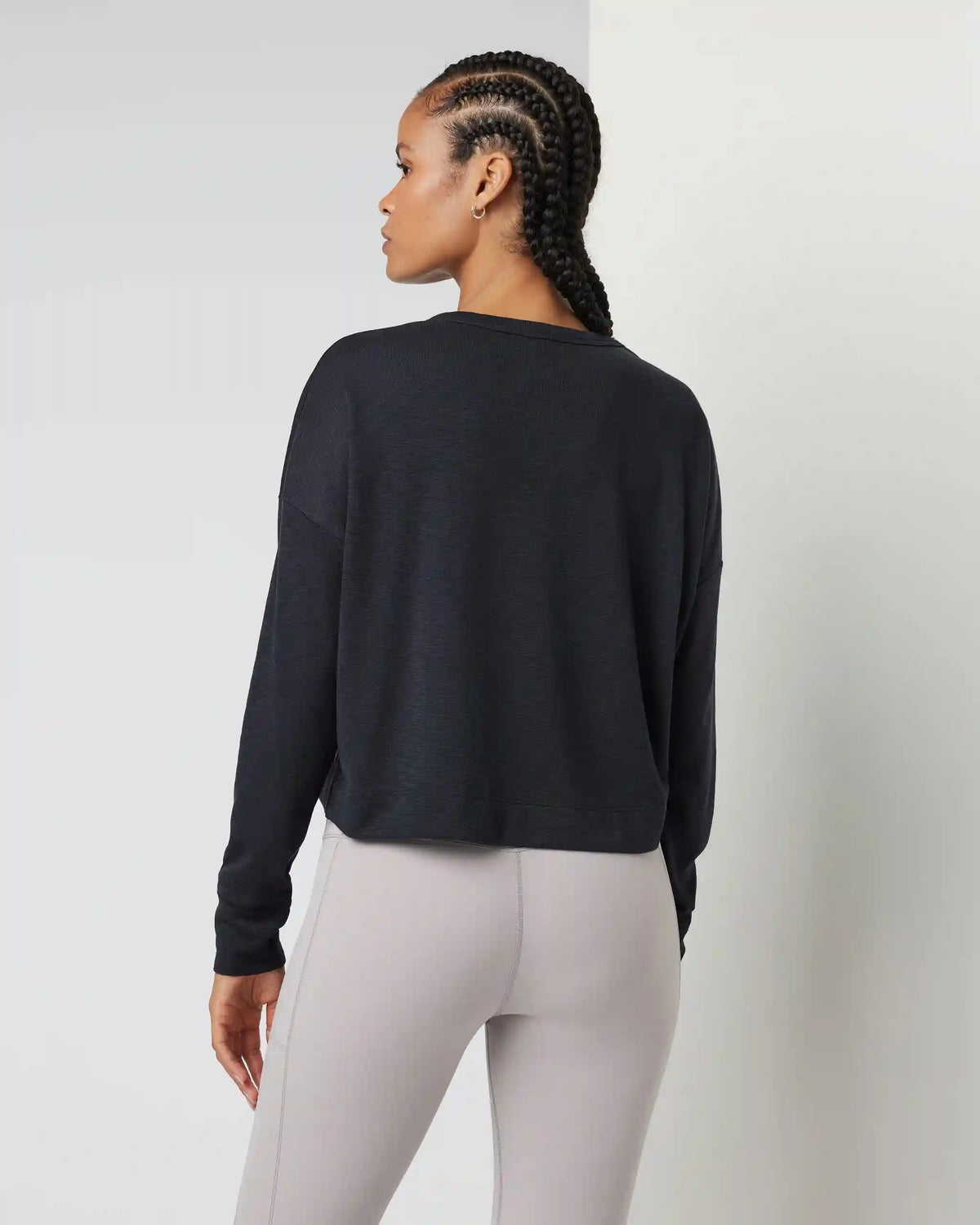 Long Sleeve Sunrise Oversize Henley | Black