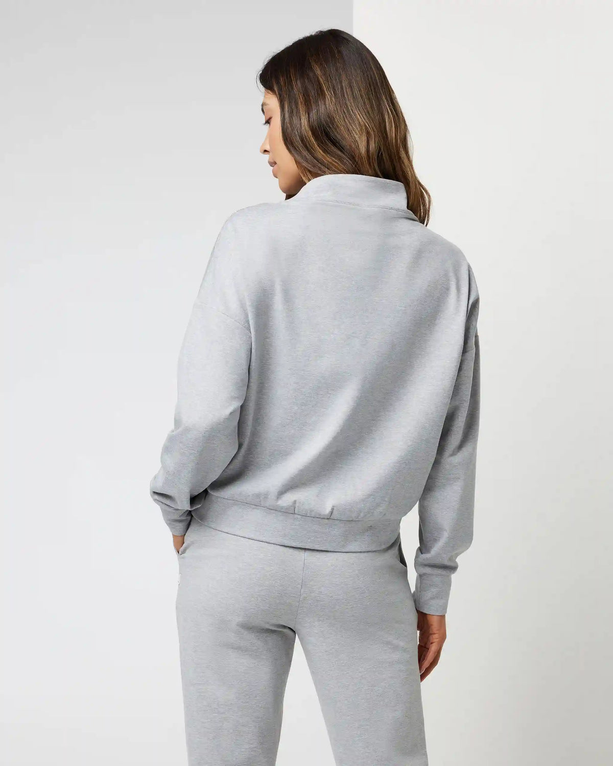 Granite Funnel Neck | Light Heather Grey