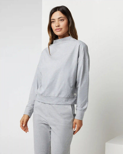 Granite Funnel Neck | Light Heather Grey