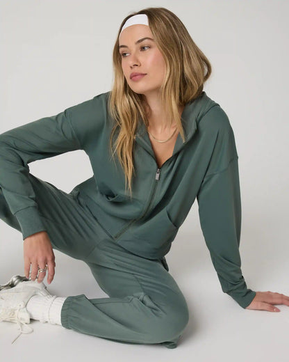 Halo Modern Full Zip Hoodie | Agate Green