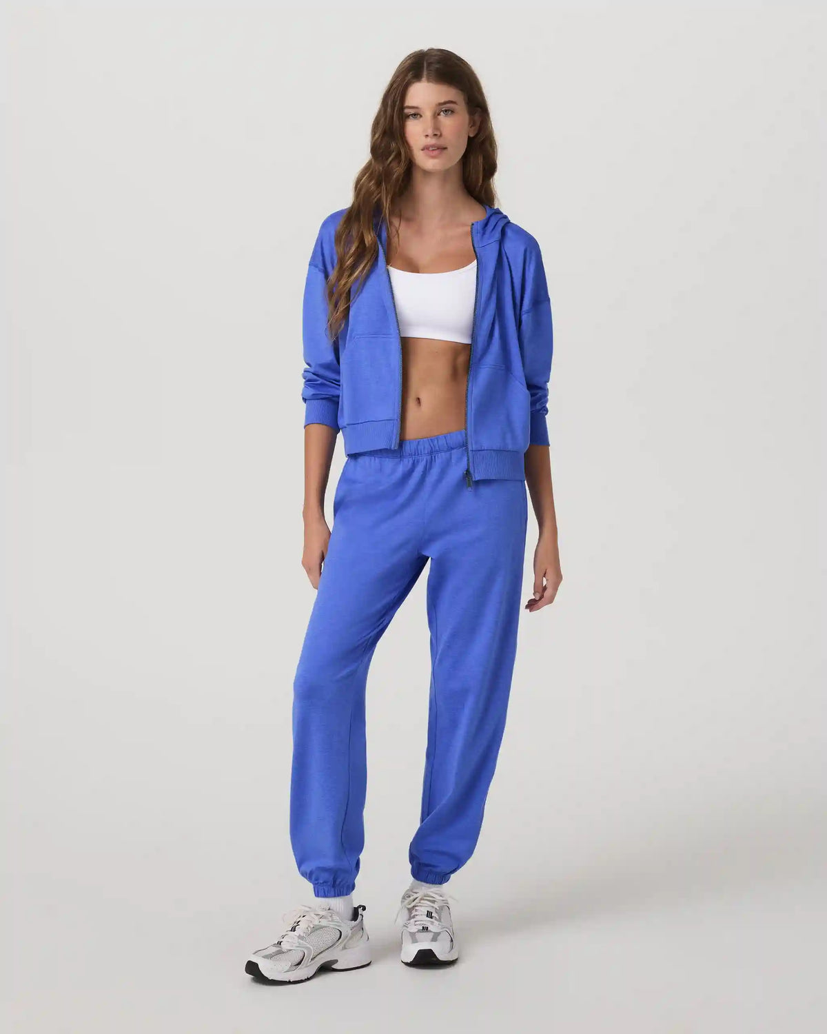 Halo Modern Full Zip Hoodie | Bright Iris Heather