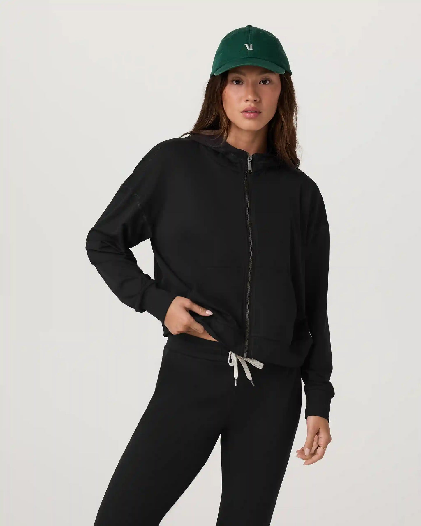 Halo Modern Full Zip Hoodie | True Black