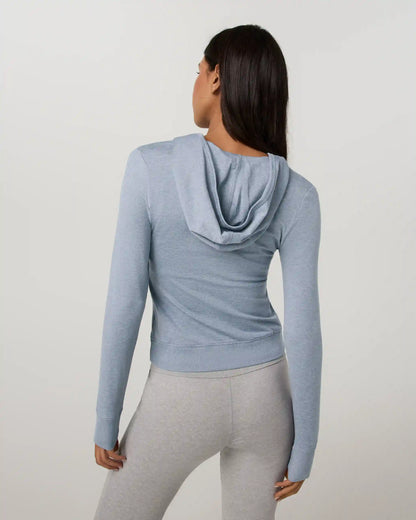 Halo Mini Full Zip Hoodie - Long | Coastal Fog Heather