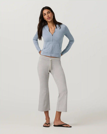 Halo Mini Full Zip Hoodie - Long | Coastal Fog Heather