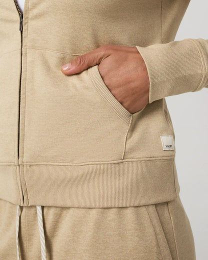 Halo Mini Full Zip Hoodie - Long | Khaki Heather