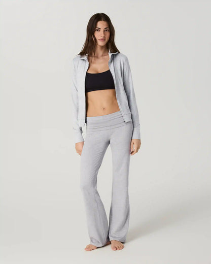 Halo Mini Full Zip Hoodie - Long | Pale Grey Heather