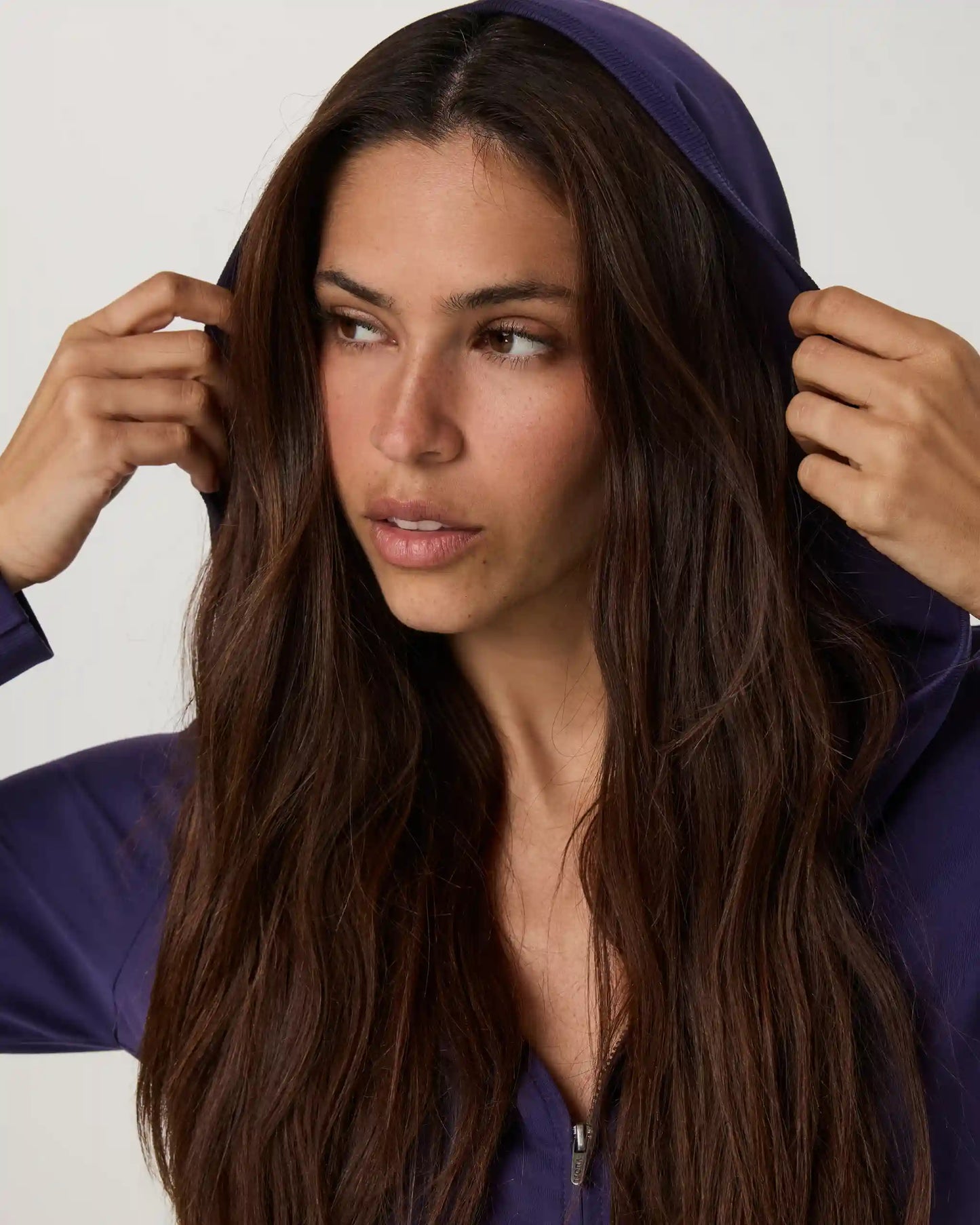 Halo Mini Full Zip Hoodie - Long | Velvet Violet