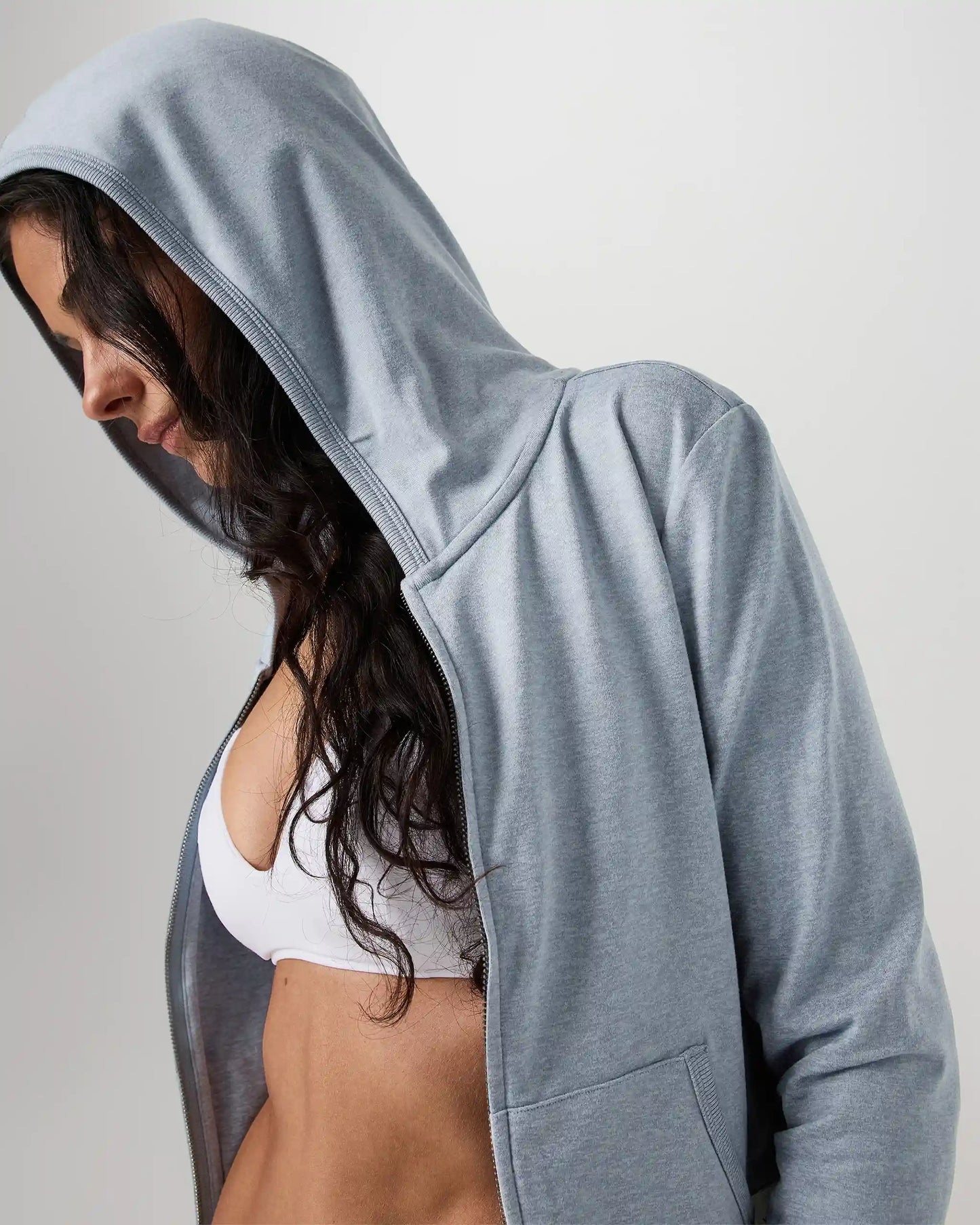 Halo Mini Full Zip Hoodie | Coastal Fog Heather