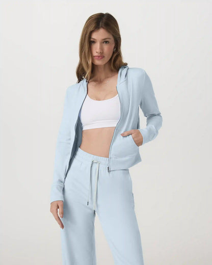 Halo Mini Full Zip Hoodie | Soft Sky Heather