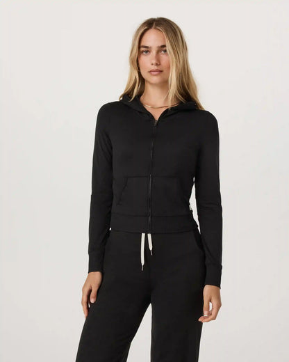 Halo Mini Full Zip Hoodie | Black Heather
