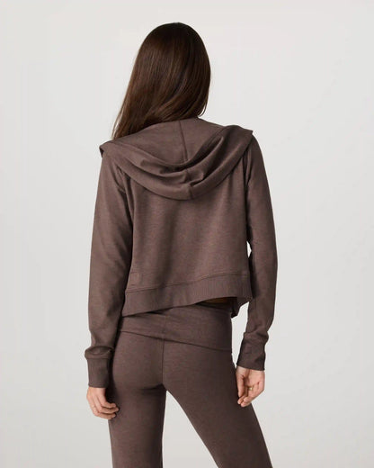 Halo Mini Full Zip Hoodie | Chocolate Milk Heather