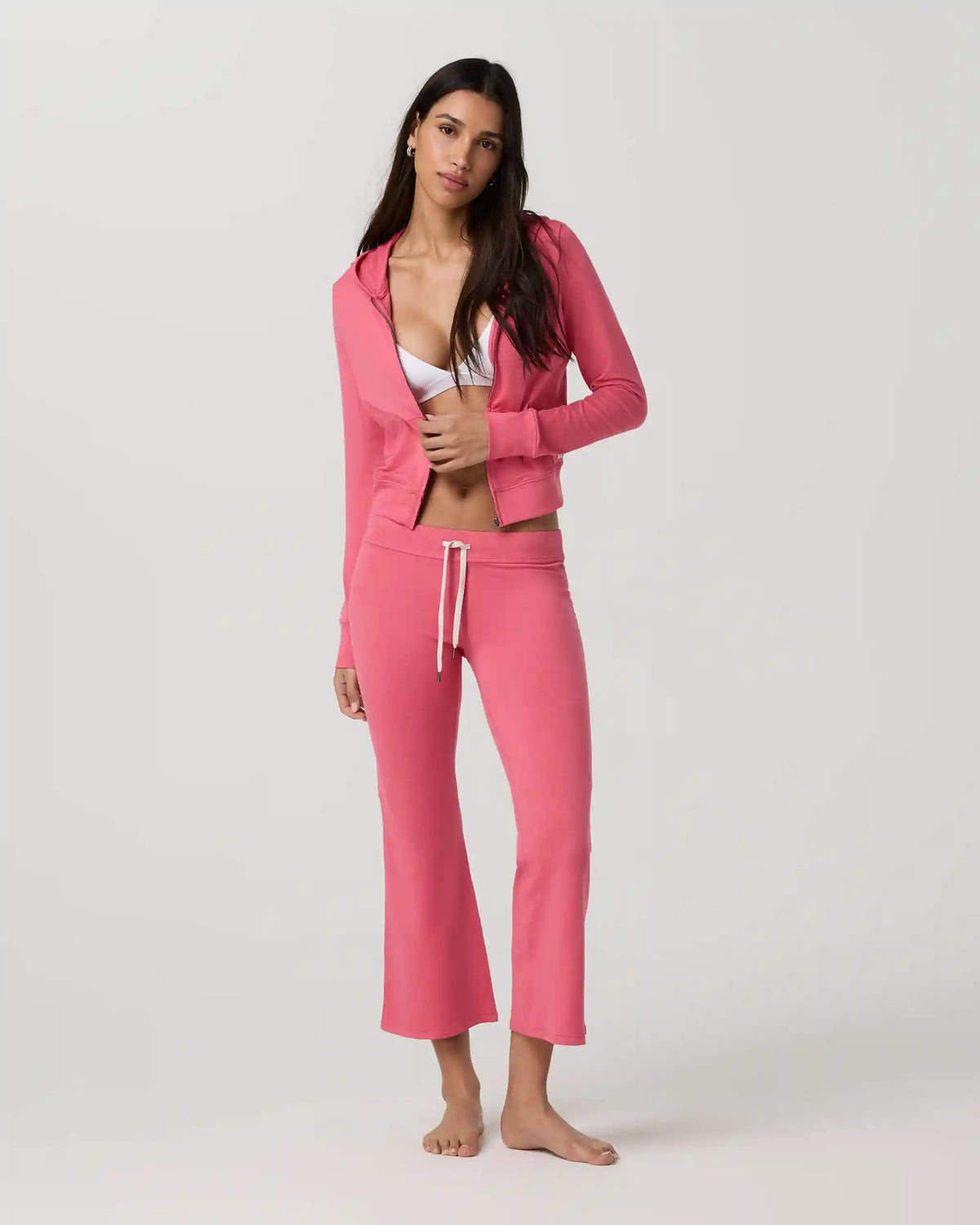 Halo Mini Full Zip Hoodie | Sunset Pink Heather
