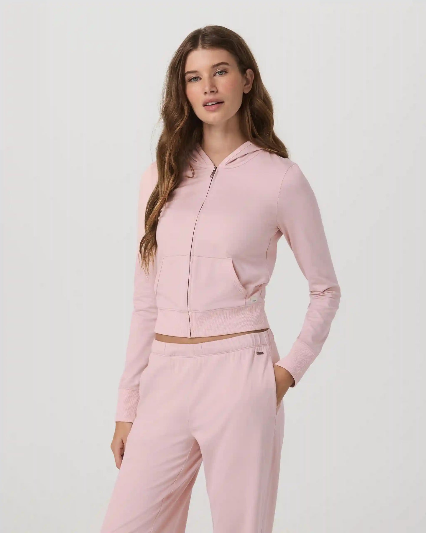 Halo Mini Full Zip Hoodie | Vintage Rose Heather
