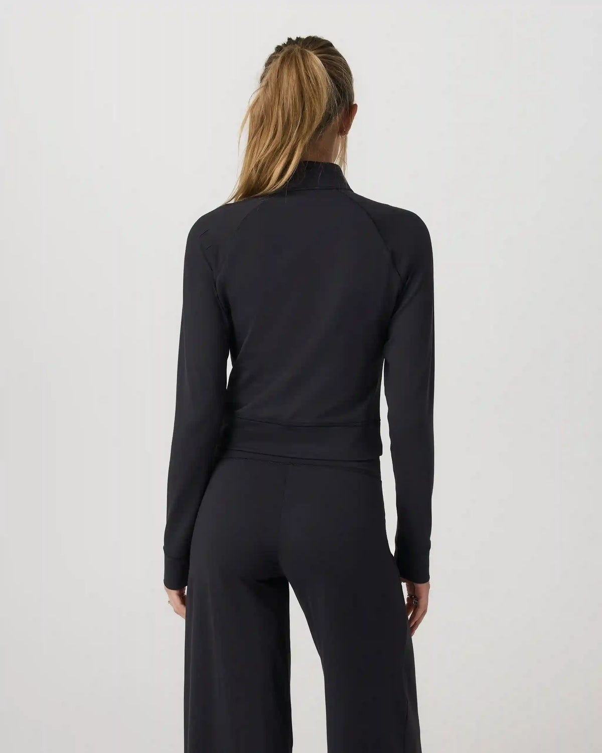 Halo Mini Track Jacket | Solid Black