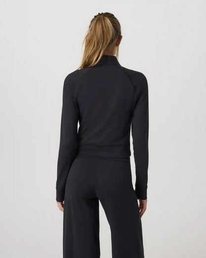 Halo Mini Track Jacket | Solid Black